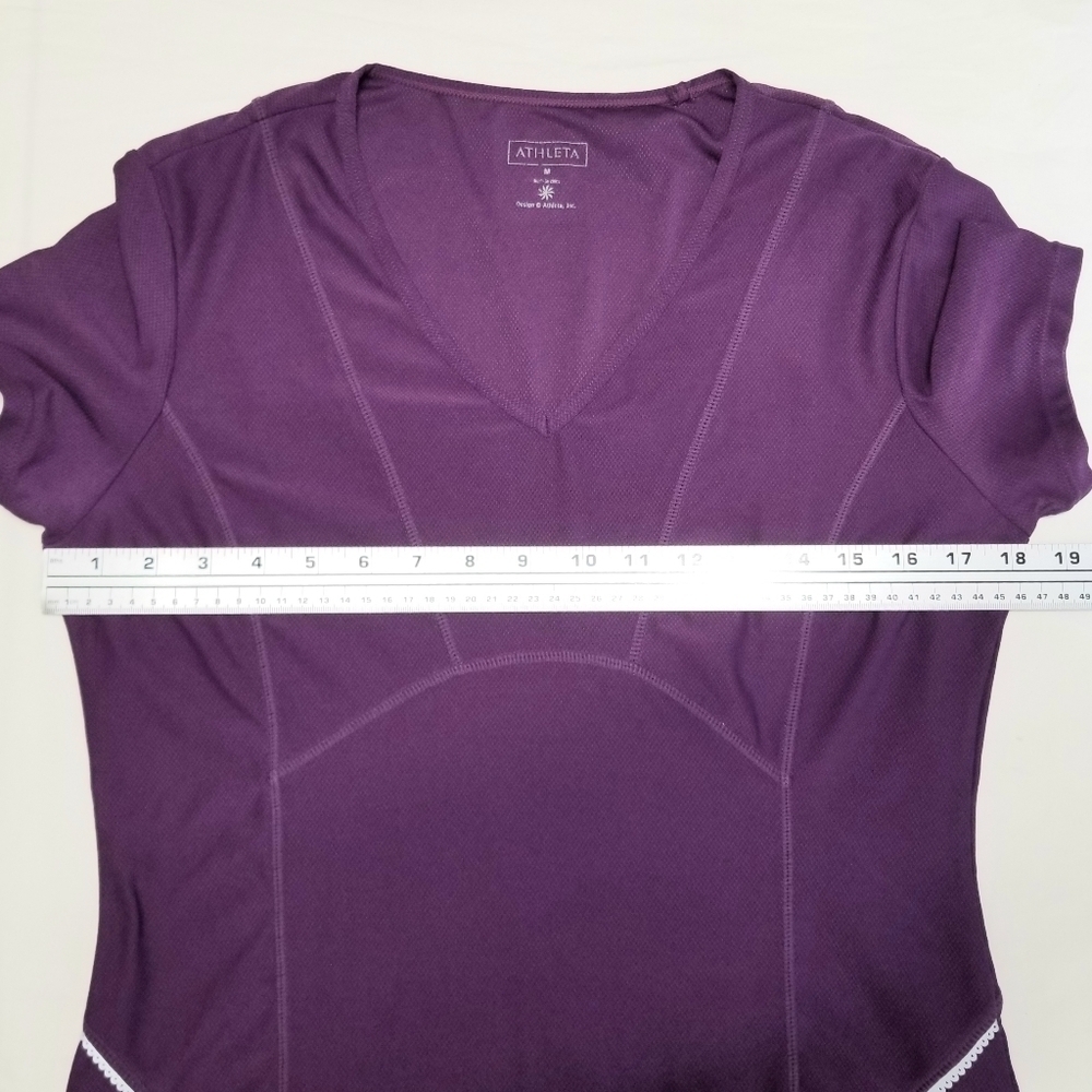 Athleta Women's Athleisure V-neck Purple  Active Sporty T-shirt, M - Picture 6 of 7